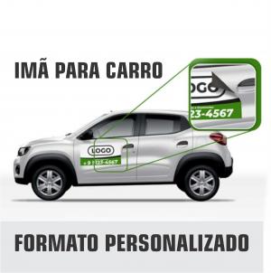 IMÃ PARA CARRO MANTA MAGNÉTICA 0,8mm + ADESIVO VINIL PERSONALIZADO 4x0 - Colorido Frente VERNIZ TOTAL CORTE RETO 