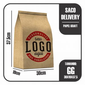 SACO DELIVERY GG CRAFT 80g 30X19X37,5cm (LxPxA) 4x0 (frente colorido e verso sem impressão)   
