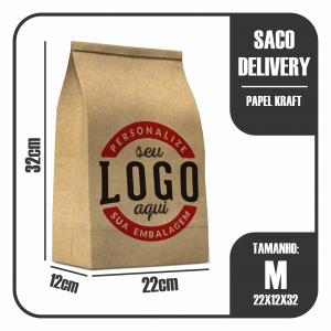 SACO DELIVERY M CRAFT 80g 22X12X32cm (LxPxA) 4x0 (frente colorido e verso sem impressão)   