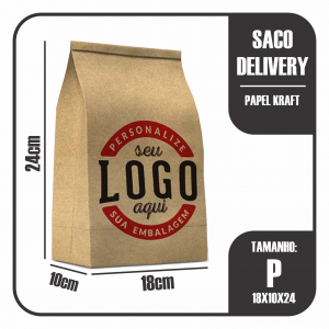 SACO DELIVERY P CRAFT 80g 18X10X24cm (LxPxA) 4x0 (frente colorido e verso sem impressão)   