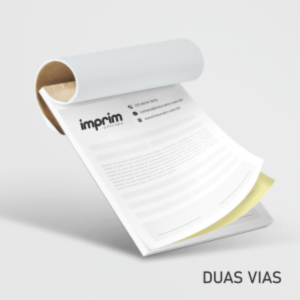 TALÃO 20x29cm 2 VIAS (50x2) - AUTOCOPIATIVO Papel Autocopiativo 55g 20x29cm 4x0 Sem Refile, Grampo e Serrilha 50x2 Vias
