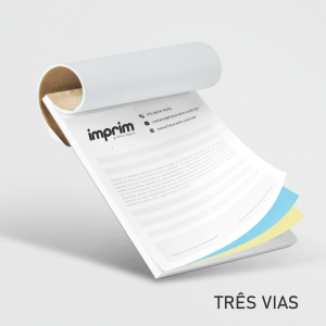 TALÃO 20x29cm 3 VIAS (50x3) - AUTOCOPIATIVO Papel Autocopiativo 55g 20x29cm 4x0 Sem Refile, Grampo e Serrilha 50x3 Vias